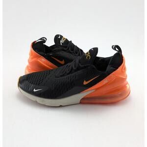 Mens Nike Air Max 270 Black Total Orange Running Shoes AH8050-030 Size 9.5